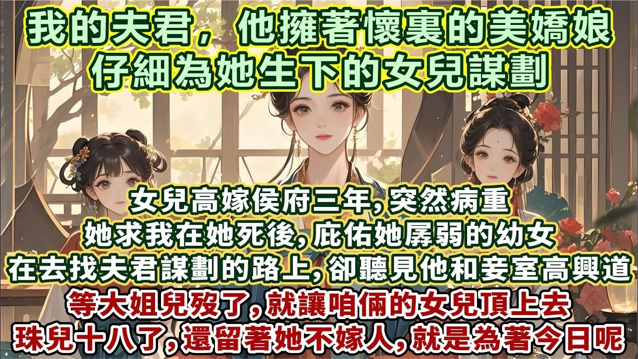 完結大女主爽文：女兒高嫁侯府三年，突然病重。她求我在她死後，庇佑她孱弱的幼女。在去找夫君謀劃的路上，卻聽見他和妾室高興道：等大姐兒歿了，就讓咱倆的女兒頂上去，珠兒十八了，還留著她不嫁人，就是為著