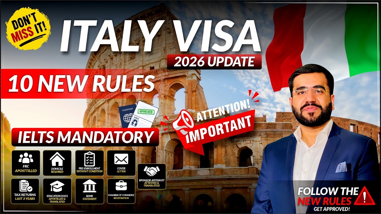 🇮🇹 Italy Visa 2026 Update | 10 New Rules for Pakistanis | IELTS Mandatory & Visa Changes