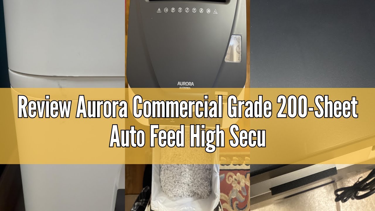 Review Aurora Commercial Grade 200-Sheet Auto Feed High Security Micro-Cut Paper Shredder/ 60 Minute