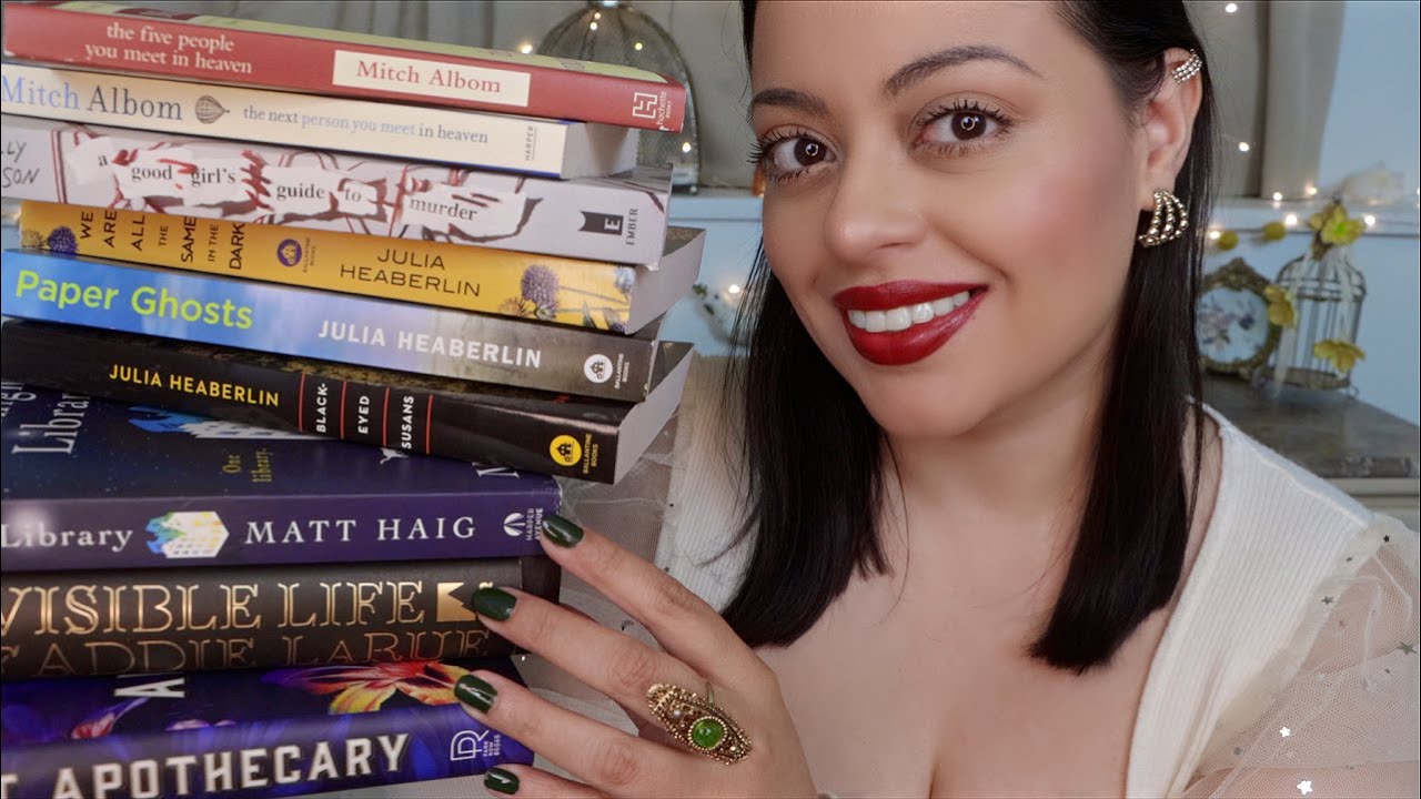 ASMR| My Current Reading List📚 - Book Tapping, Rubbing, Tracing and Page Flipping [Tingly Book HAUL]