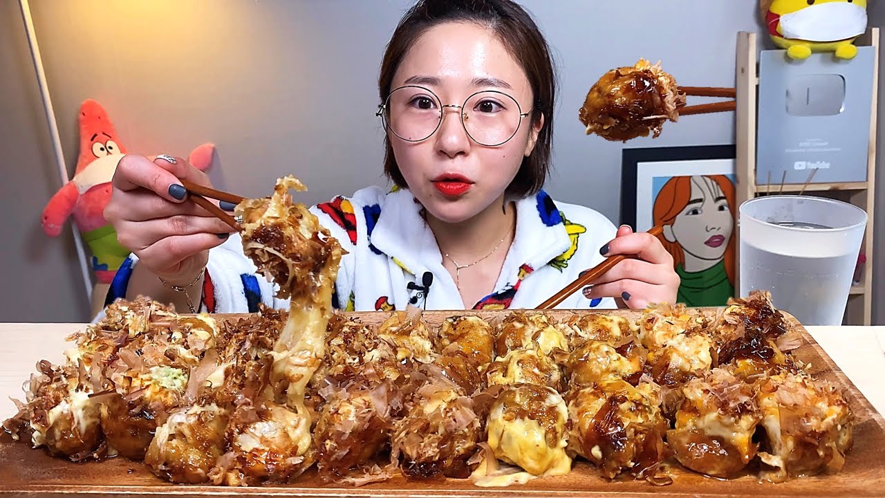 여러가지 타코야끼 체다치즈 갈릭 모짜렐라 생와사비 매운맛 타코야끼 먹방 Dessert Mukbang