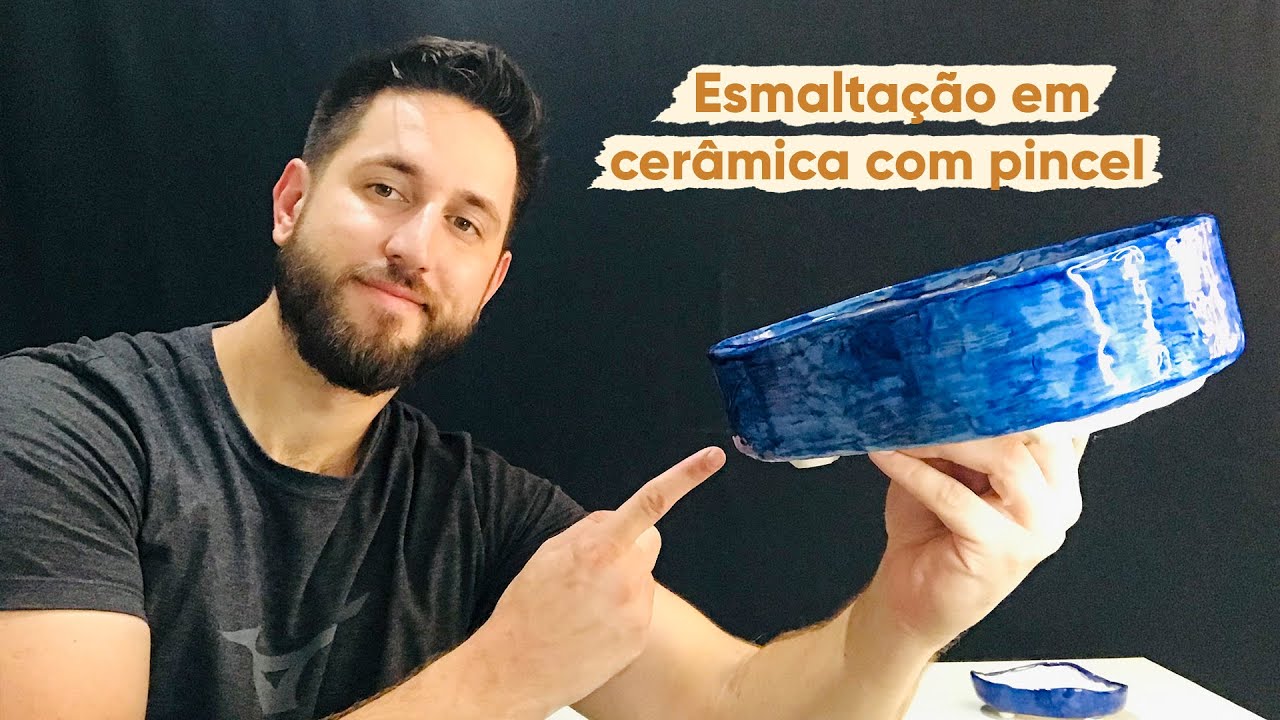 Esmaltação em cerâmica com pincel - Vasos de bonsai