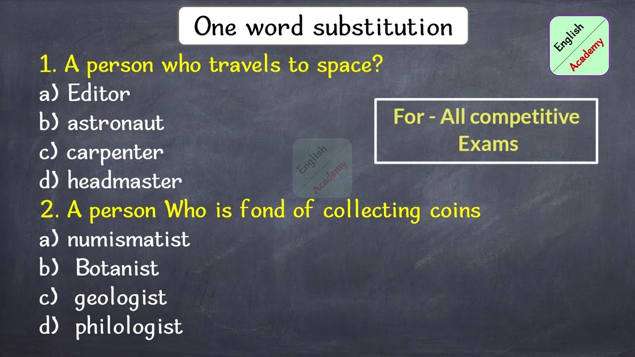 one word substitution 3 for all competitive exams #EnglishacademybyDeepak KR