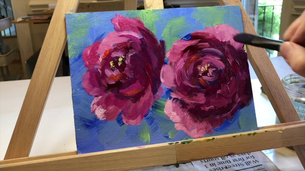 TWO PINK PEONIES Time Lapse DEMO