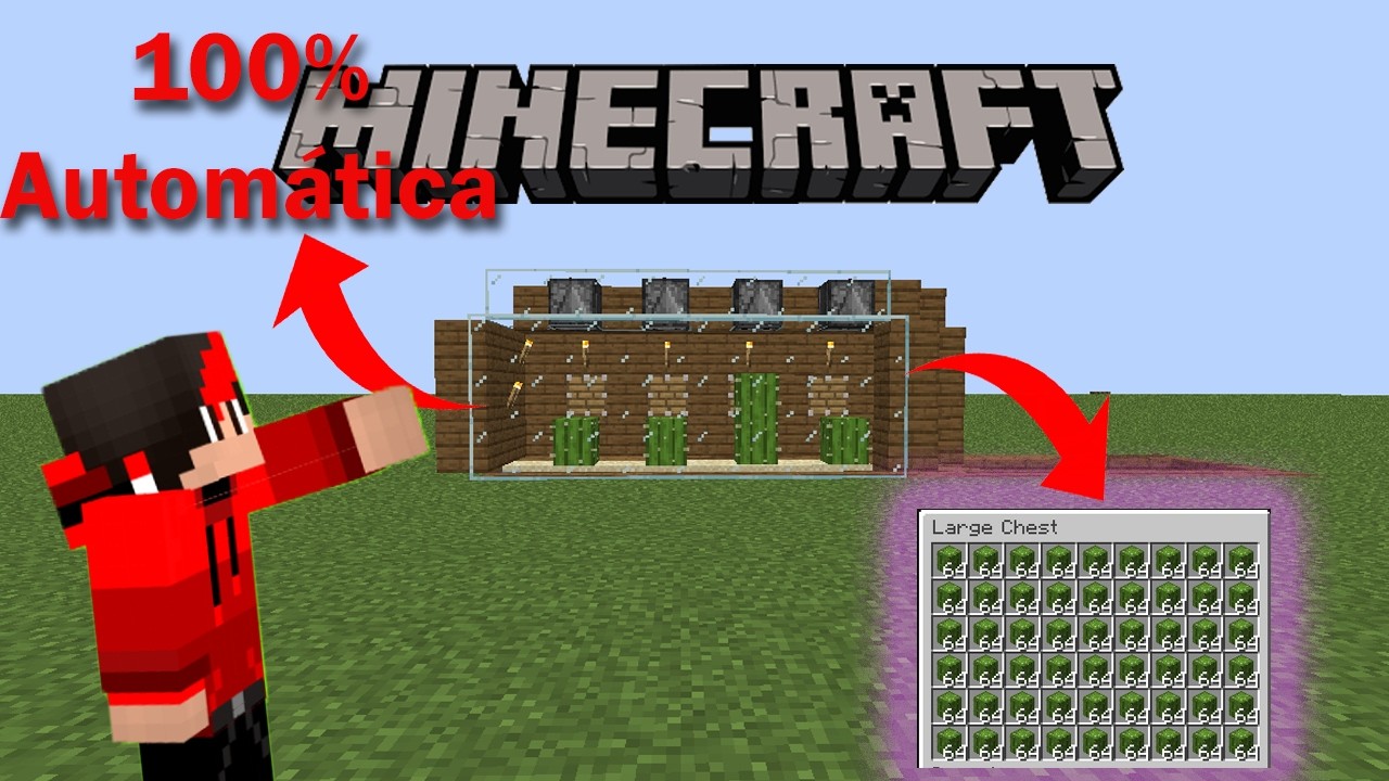 Como FAZER uma FARM de CACTO 100% AUTOMÁTICA - Minecraft Tutorial