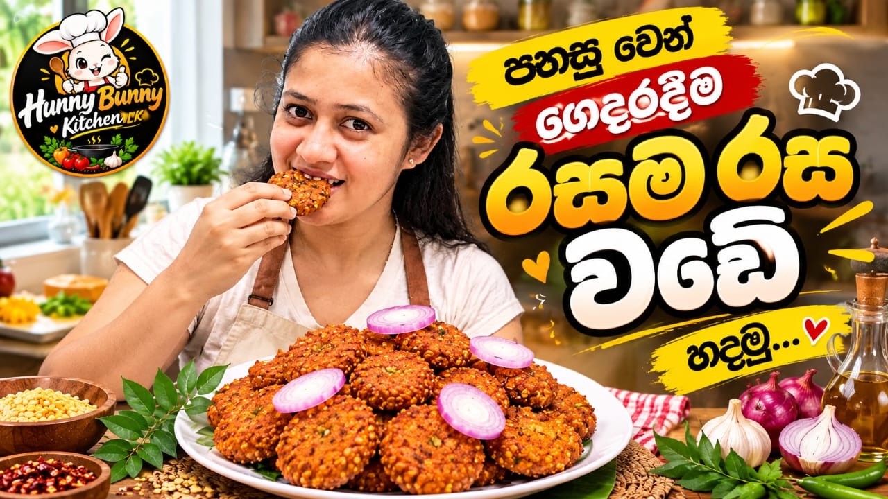 රසම රස වඩේ ගෙදරදීම හදමු 😋🔥 | Crispy Parippu Vadai Recipe | Hunny Bunny Kitchen LK