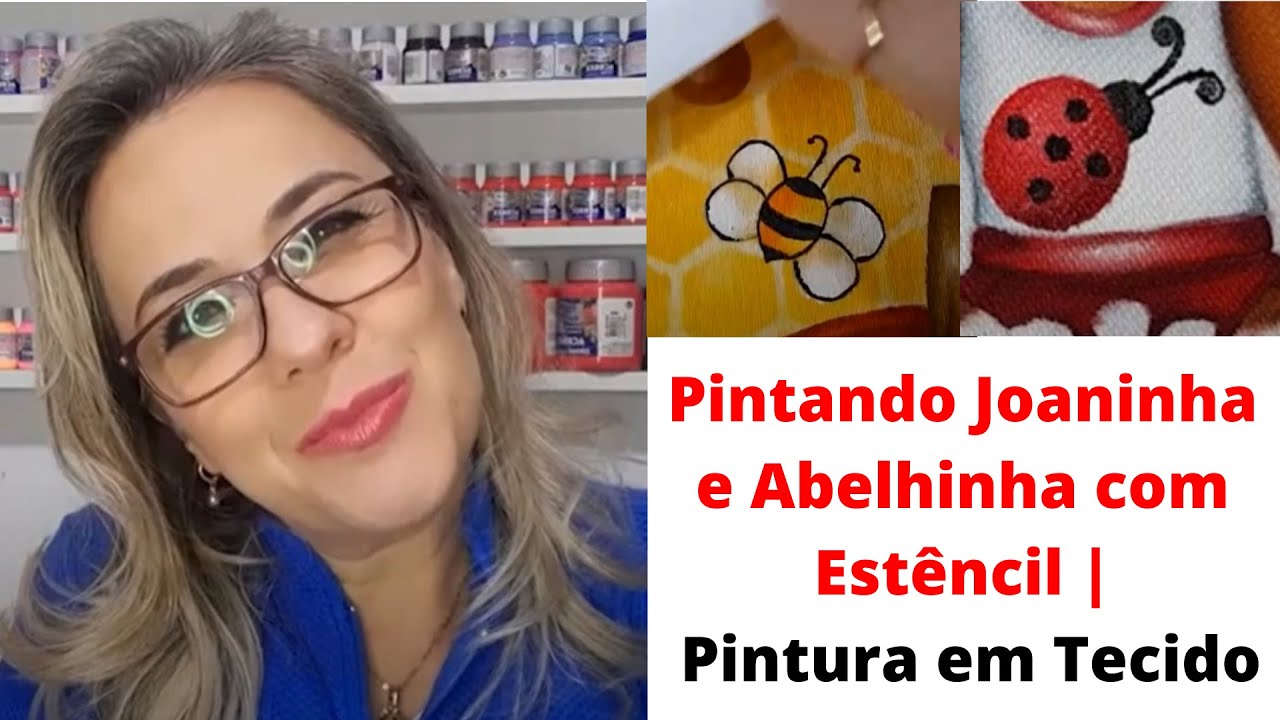 Pintando Joaninha e Abelhinha com Estêncil | Pintura em Tecido