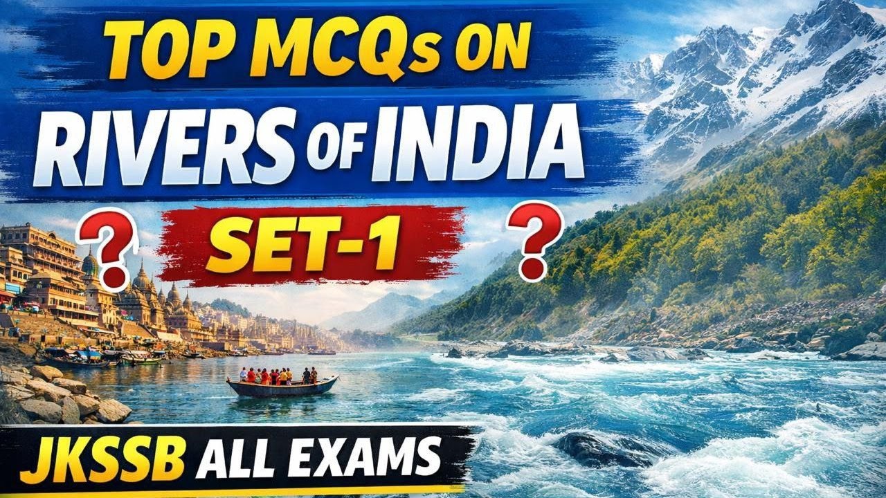 40 Most Important MCQ's On Rivers Of India ||JKSSB Junior Assistant And FAA Question Practice #jkssb