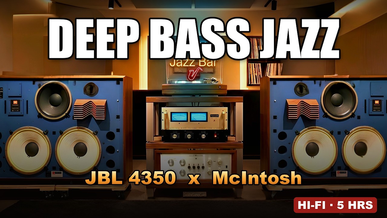 Джаз-бар поздней ночи, глубокий бас | JBL 4350 &times; McIntosh, трубка и винил | 5 часов Hi-Fi для работы