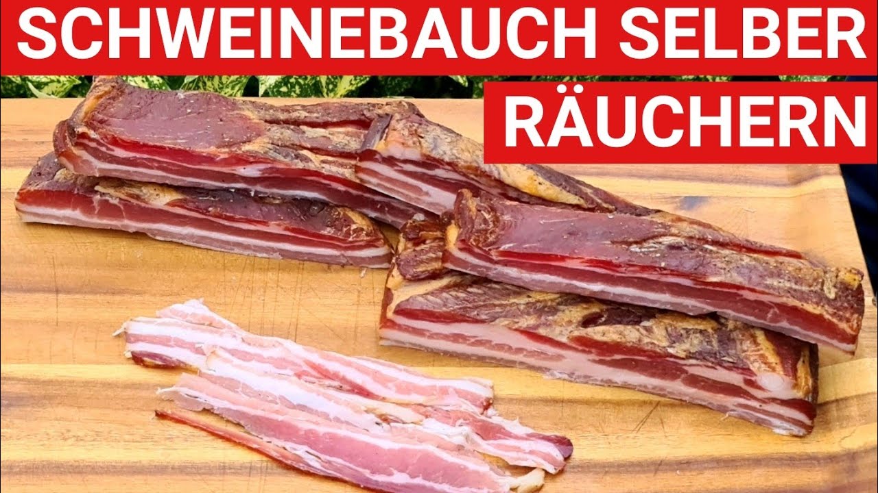 🔥 GRILLBLITZ: Bauchspeck selber räuchern Bacon Schweinebauch kalträuchern, Anleitung, Schinken