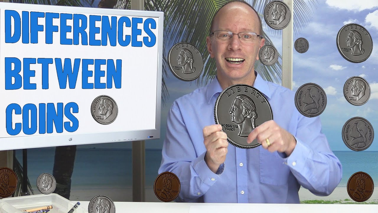 Learning Differences Between Coins - Quarters, Nickels, Dimes, Pennies