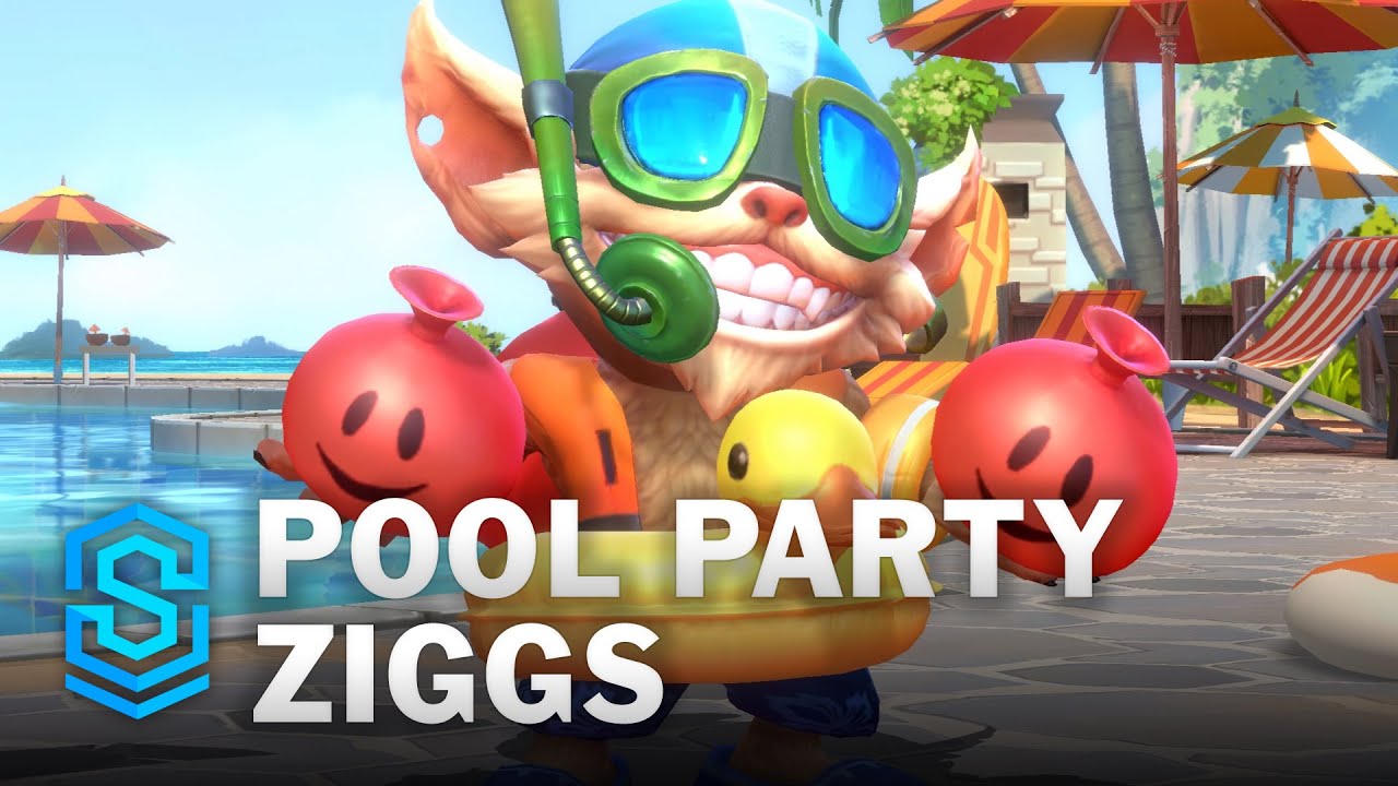 Pool Party Ziggs Wild Rift Skin Spotlight