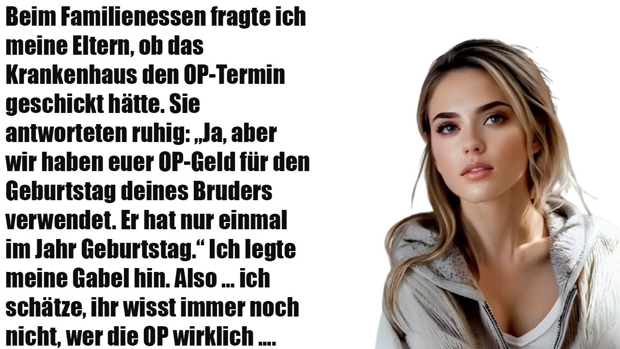 Beim Essen fragte ich nach meinem OP-Termin – Mamas Antwort zerstörte mich komplett