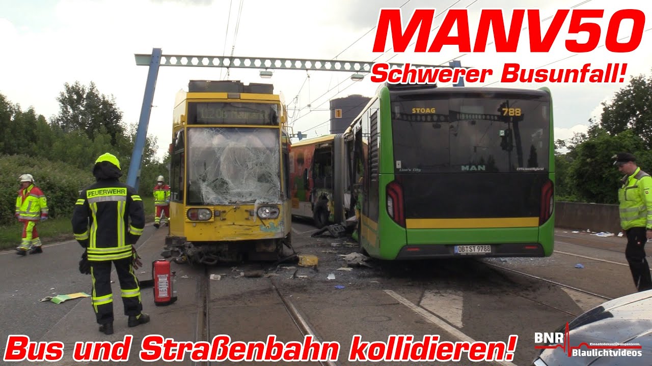 09.06.2022-Bus und Straßenbahn kollidieren! 30 Verletzte bei Busunfall in Oberhausen! MANV50-Alarm!