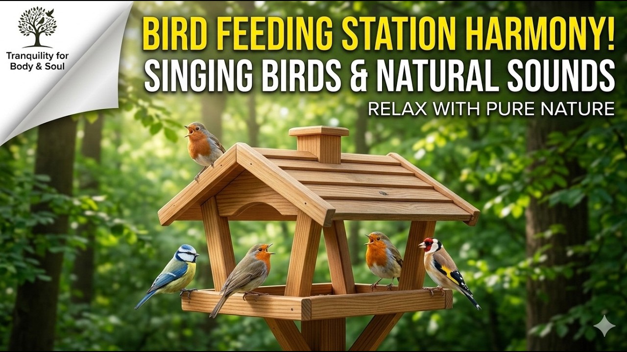 Bird Feeding Station Harmony: Singing Birds & Natural Sounds