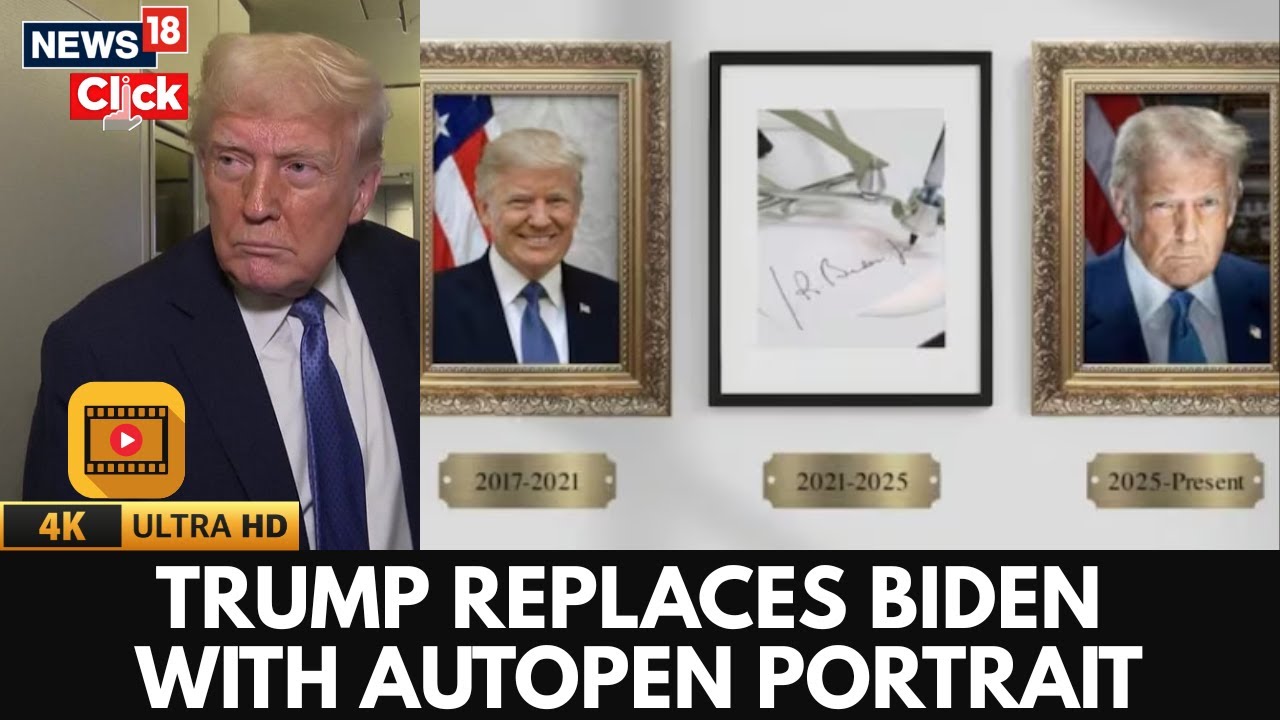 Trump Replaces Biden Portrait In White House With Autopen Version | US News | Trump 2025 | 4K