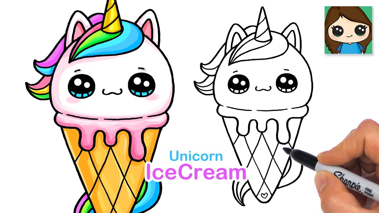 How to Draw a Unicorn Ice Cream Cone | Ice Cream-icorn 🍦🦄