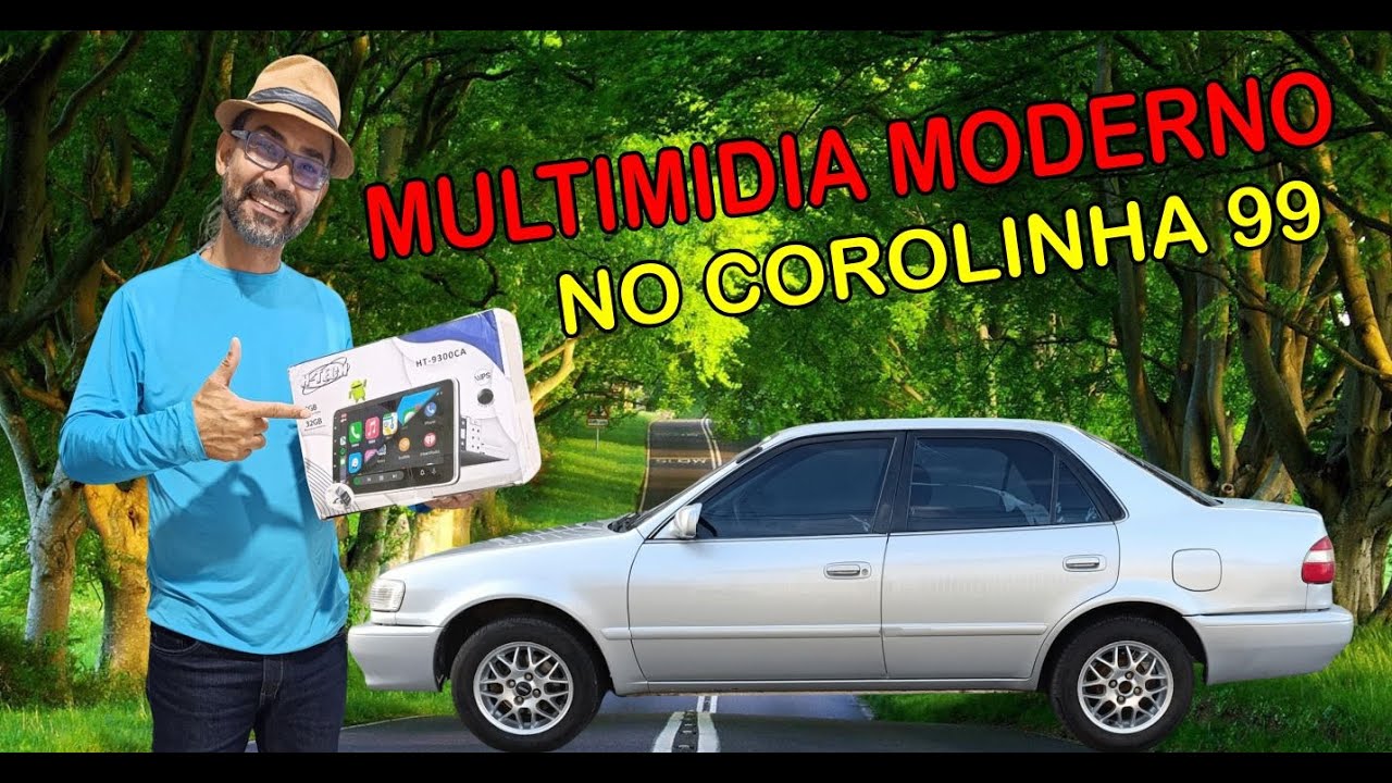 Corolinha 99 ganhou uma multimidia moderna - H-tech Flutuante  / Tela 10.1 Rotativa 1Din