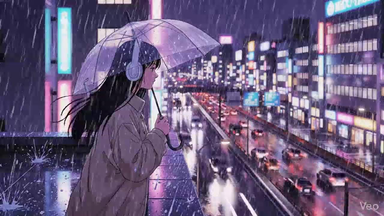 Rainy Neon Streets 🌧️ Japanese City Lofi | Study Beats