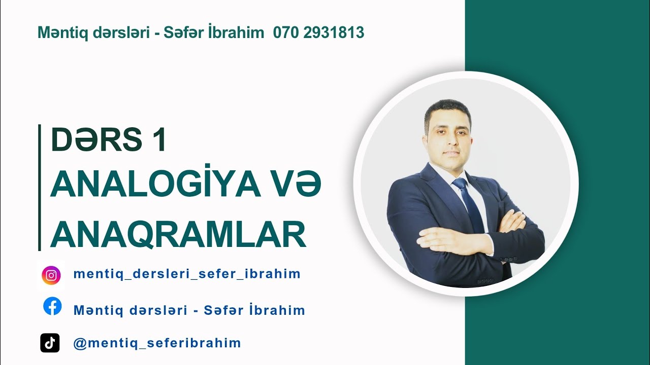 Dərs 1. Analogiya və anaqramlar. İmtahan sualları ilə izah. #məntiq #dövlətqulluğu #magistratura