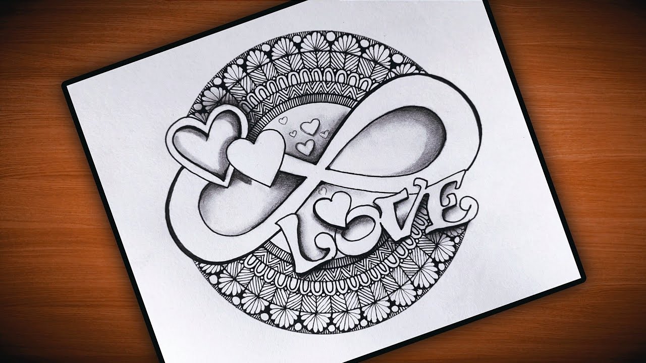 Valentine's day mandala art|How to draw mandala art|Love with Infinity drawing @VennilaYLCreations