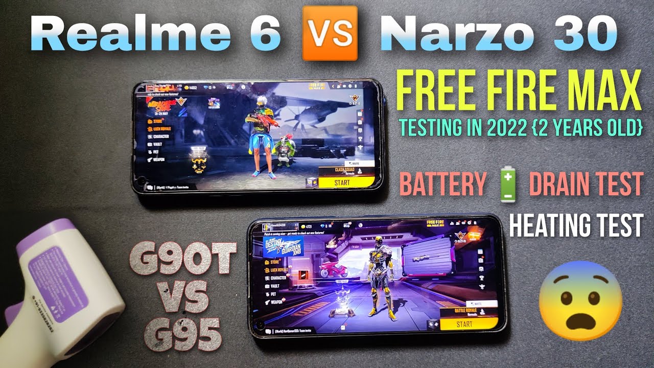 Realme 6 🆚 Realme Narzo 30 Free Fire Max 🎮 gaming test in 2022 || battery drain test & heating test