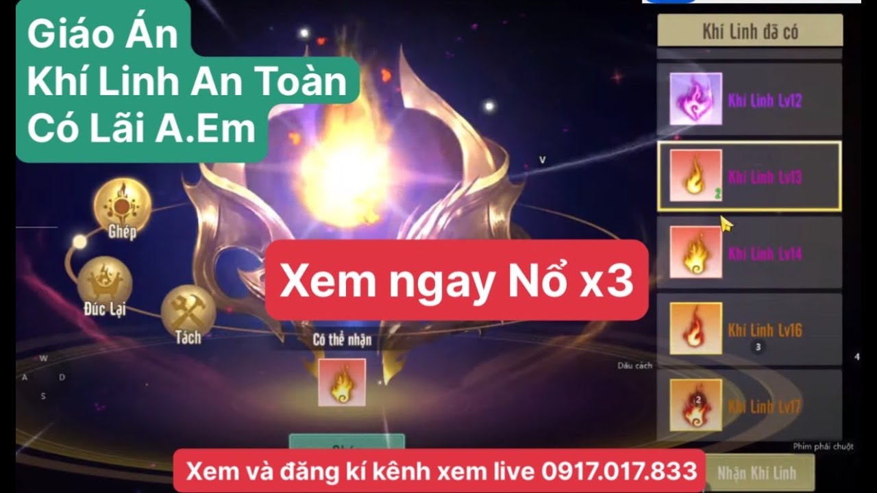 Kiếm Thế ORIGIN - Đúc Khí Linh -Vào Bờ cho Khách S107 từ 10 lên 15 lãi 2 viên 13 ae xem live even 💕