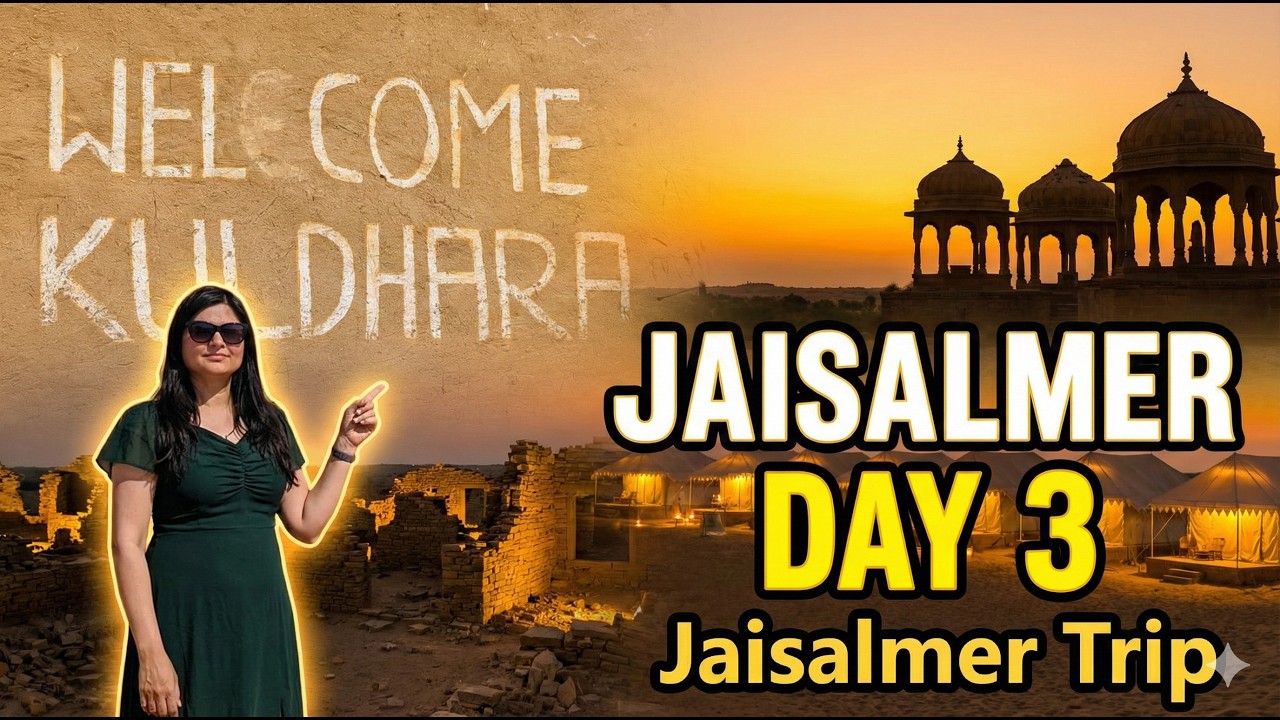 Day 3 in Jaisalmer 🏜️ | Haunted Kuldhara Village 👻 ➝ Bada Bagh 👑 |  #JaisalmerVlog