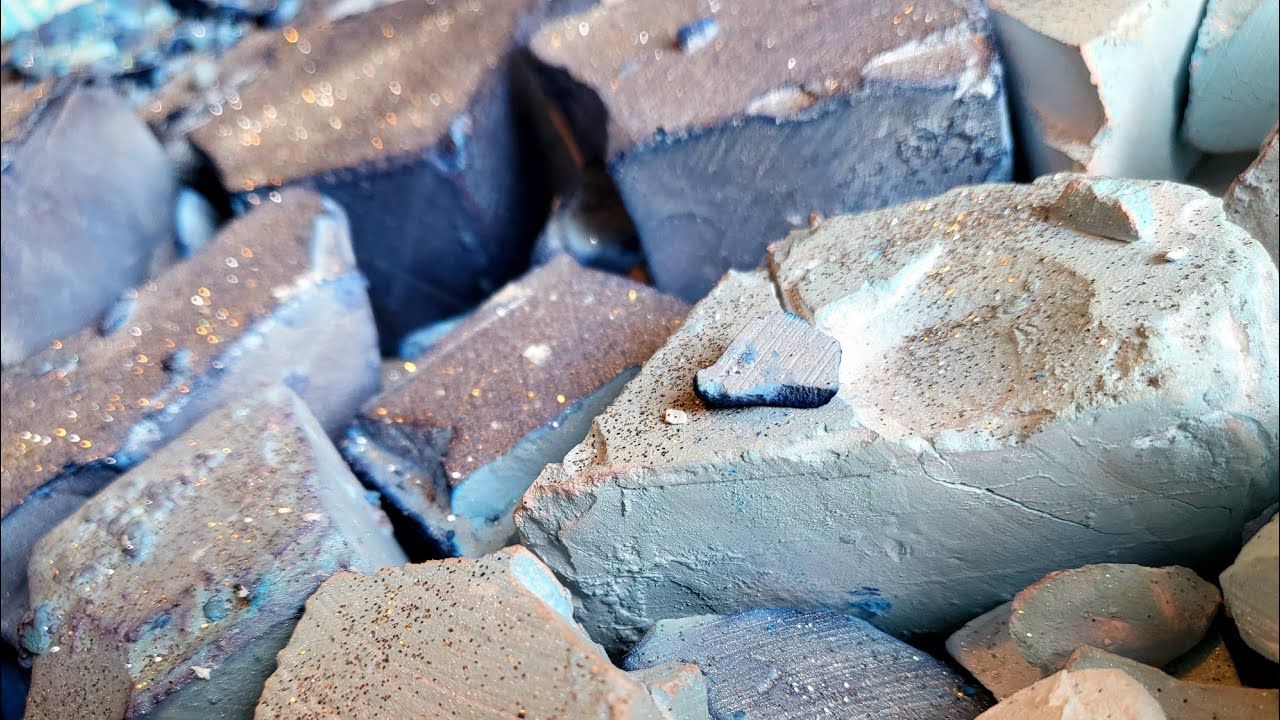 Ombre Dyed BSN Gym Chalk Chunks Series Part II ~ Bluey ~ ASMR ~ Crispy, Dusty, Soft But Crunchy
