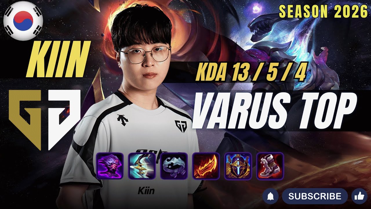 GEN Kiin VARUS TOP vs ZAAHEN - Patch 26.1 KR Ranked | lolrec