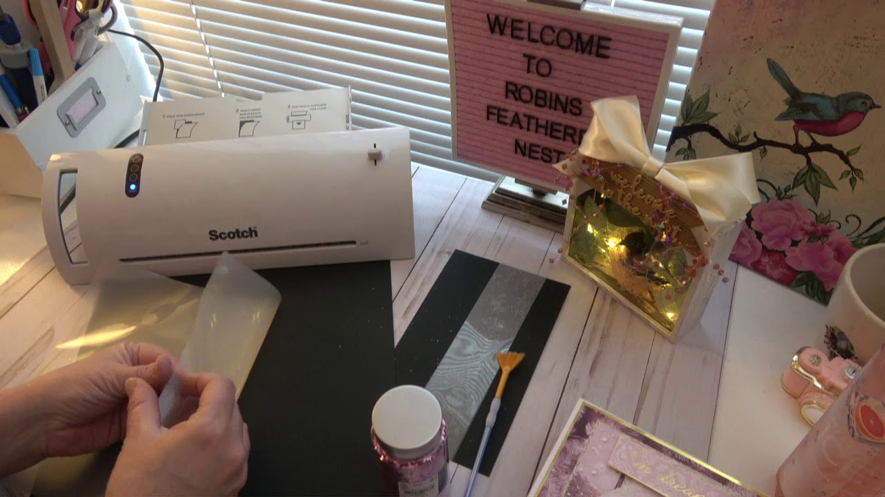 Laminating glitter using a Scotch laminating machine