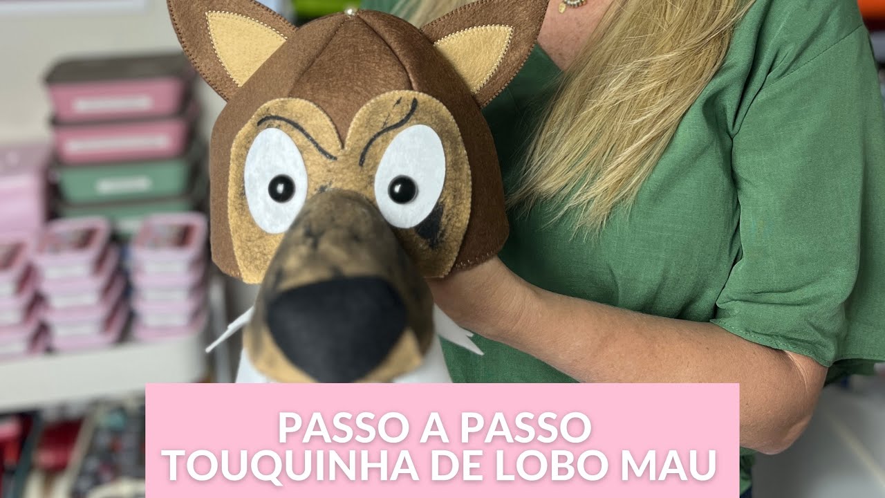 Touquinha de lobo mau em feltro