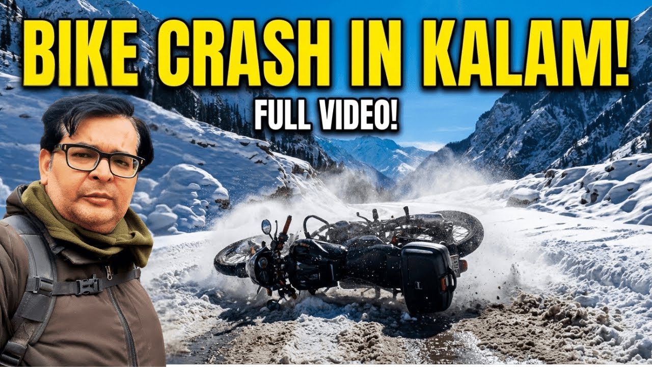 Bike Crash in Kalam | Extreme Snow Ride
