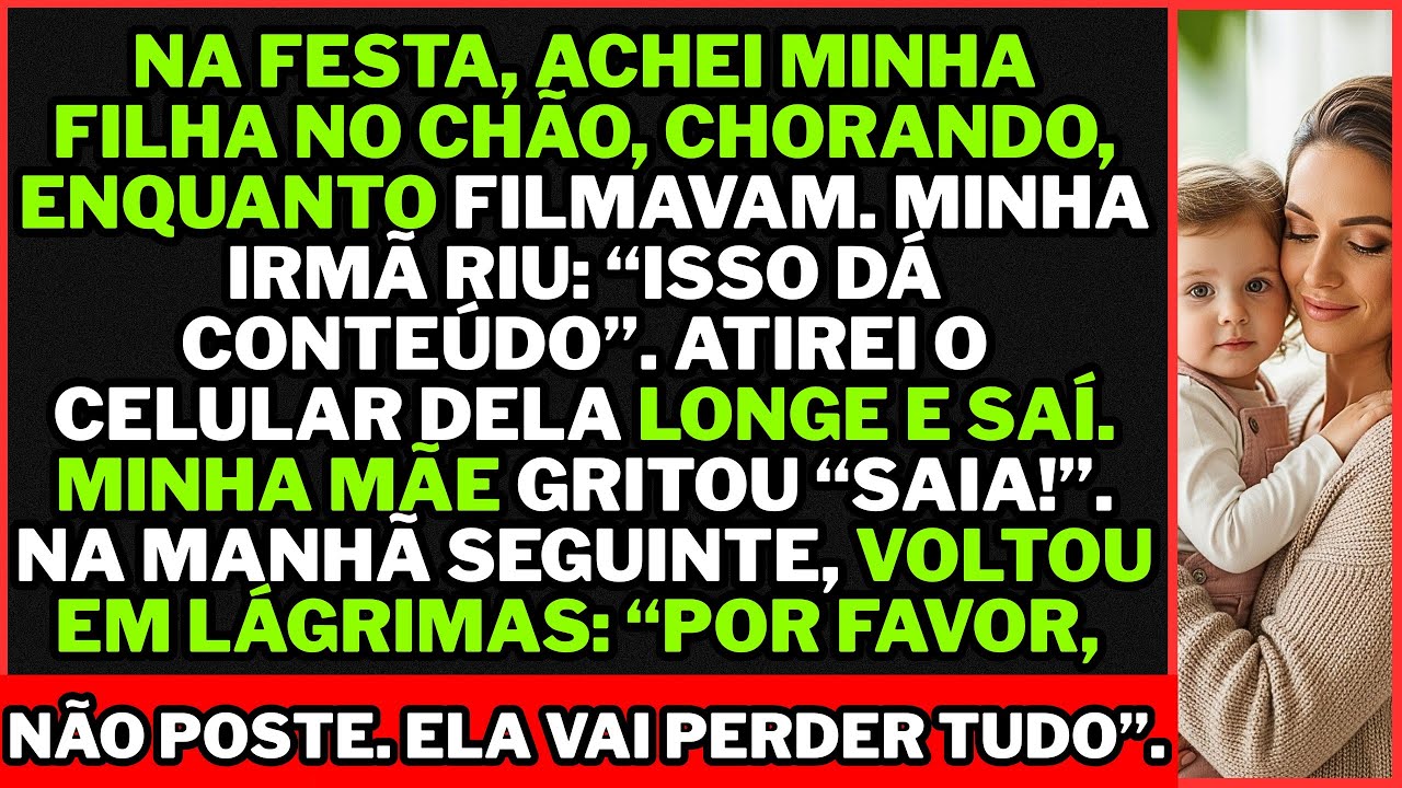 Na festa de família, minha filha chorava de dor. Minha irmã sorriu e disse: “Isso rende engajamento.