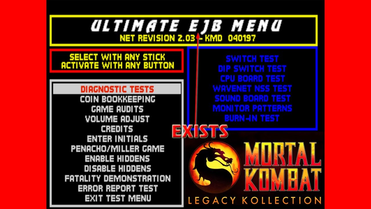 Меню UMK3 WAVENET EJB уже существует! Что в нём?! #mklegacykollection