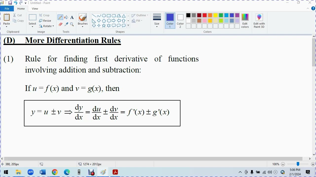 F5 C2 D More Differentiation Rules Q 6 a b c d e