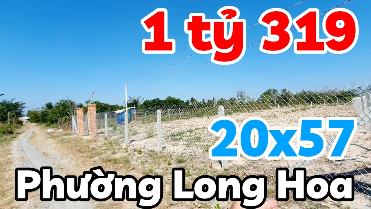 Bán đất 20x57 đường 10m cách nhựa 130m giá 1 tỷ 319 triệu ở phường Long Hoa Tây Ninh cách TPHCM 70km