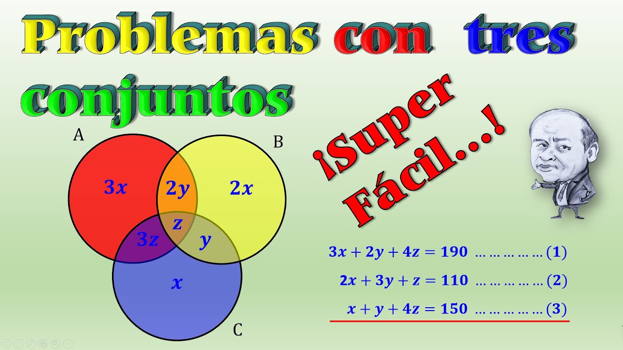 Problemas con tres conjuntos en el diagrama de ven | Fantastico Sencillo | Matematicas Quidimat