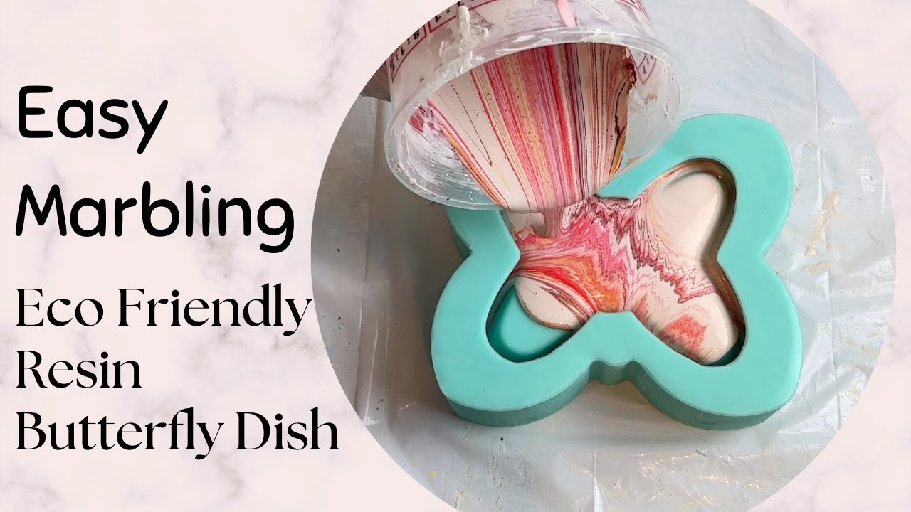 Easy Marble Technique with Eco Friendly Resin - Butterfly Dish