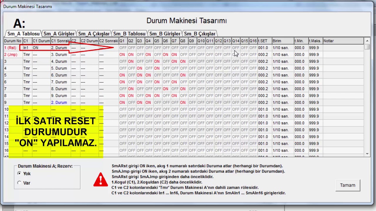 Gemo Plc Durum Makinası Adım Çalışması