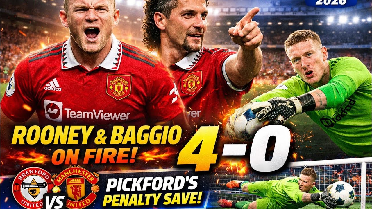 Manchester United 4-0 Brentford | Rooney Brace & Baggio Goal | EPL Matchday 27 | eFootball 2026