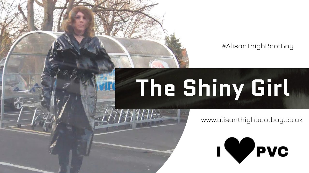 Shopping at Tesco in Shiny PVC Raincoat, Thigh Boots and gloves - I🖤PVC #AlisonThighBootBoy