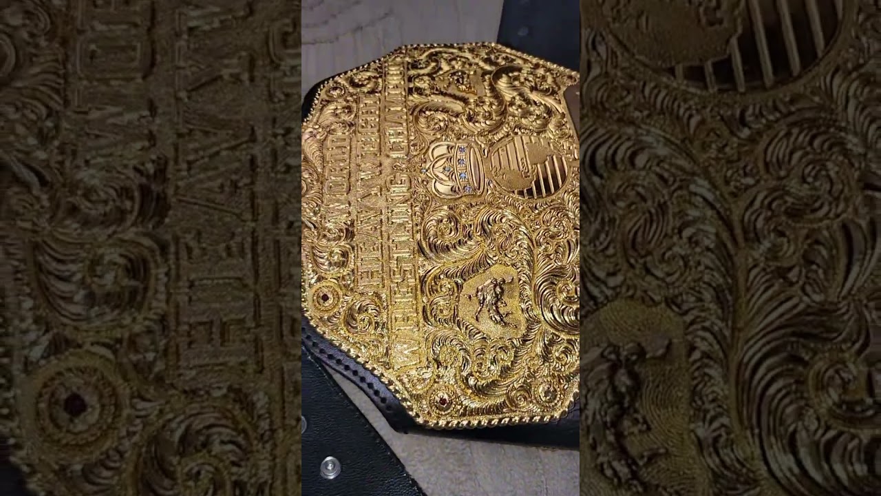 Just wanted to share some of my big golds #wwe ##wrestling  #wrestlingreplicabelts