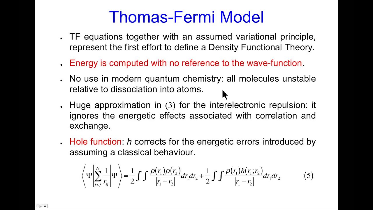 CompChem.05.02 Density Functional Theory: Early Approximations