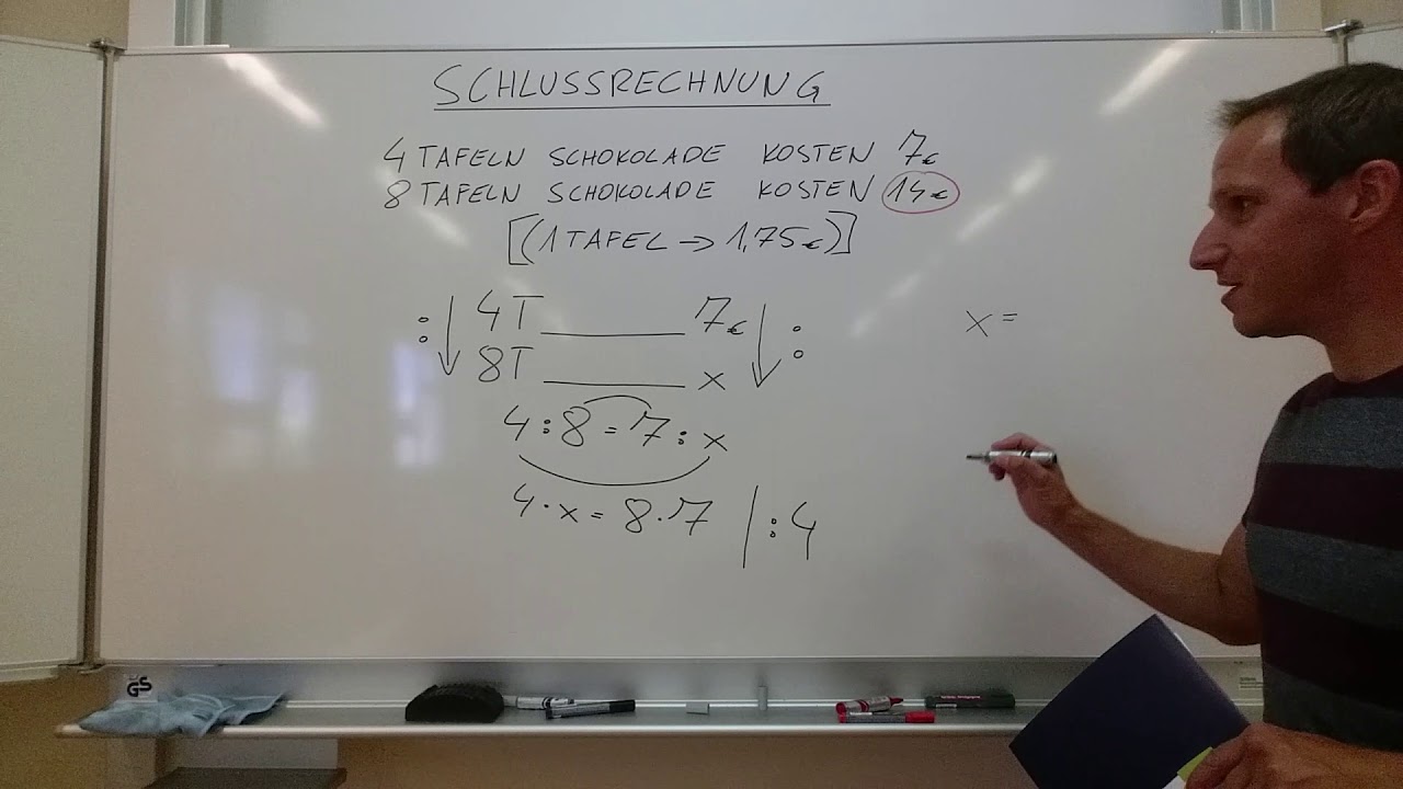 SCHLUSSRECHNUNG GRUNDLAGEN 1 - einfacher DREISATZ - DIREKTES und INDIREKTES VERHÄLTNIS