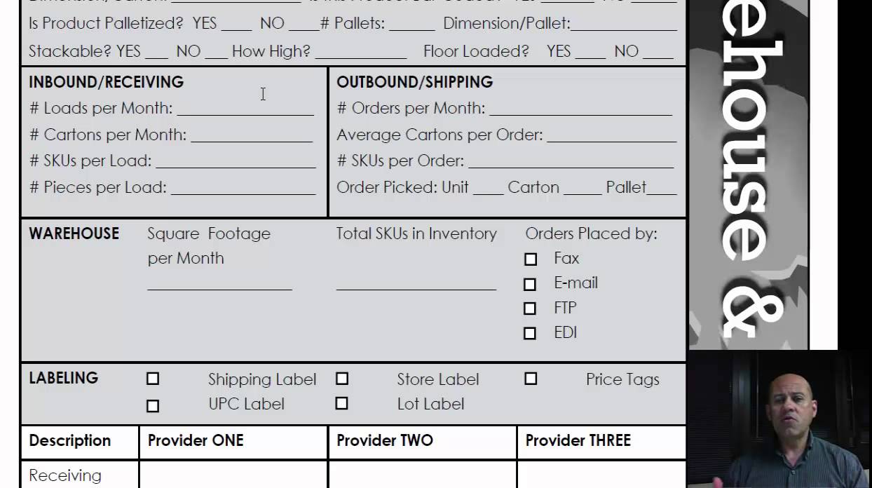 Getting a Quote from a Third Party Warehouse Provider 3PL