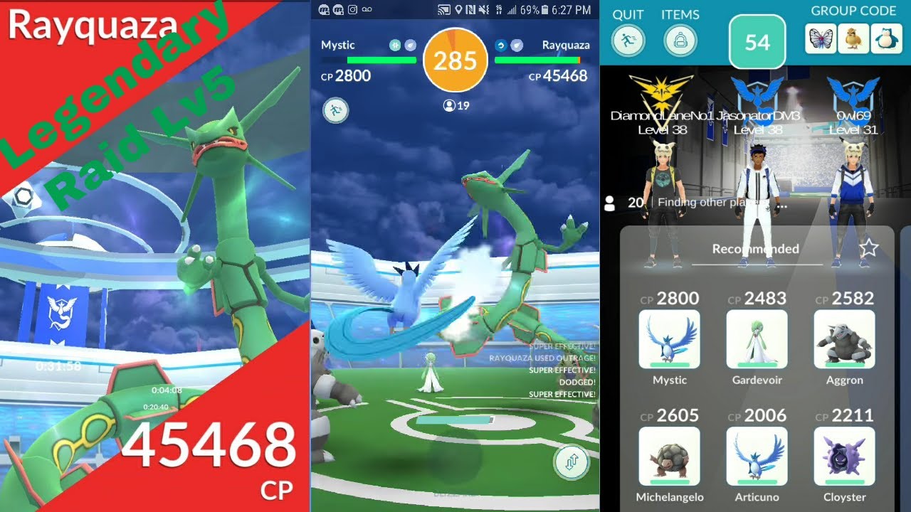 Pokemon Go Gen 3 Rayquaza Raid!