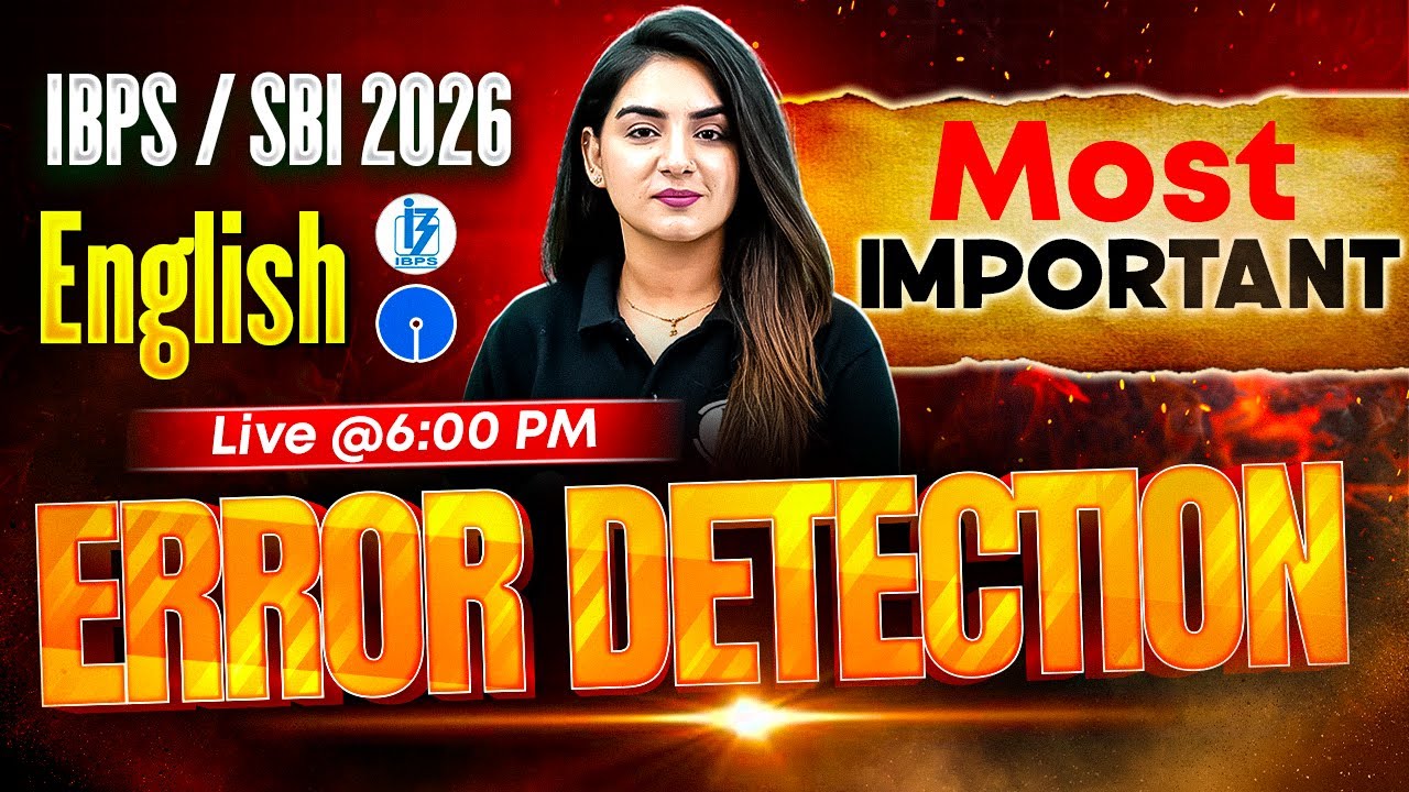 IBPS/SBI Exams 2026 | Most Important Error Detection | English for Bank Exams | by Anchal Ma'am