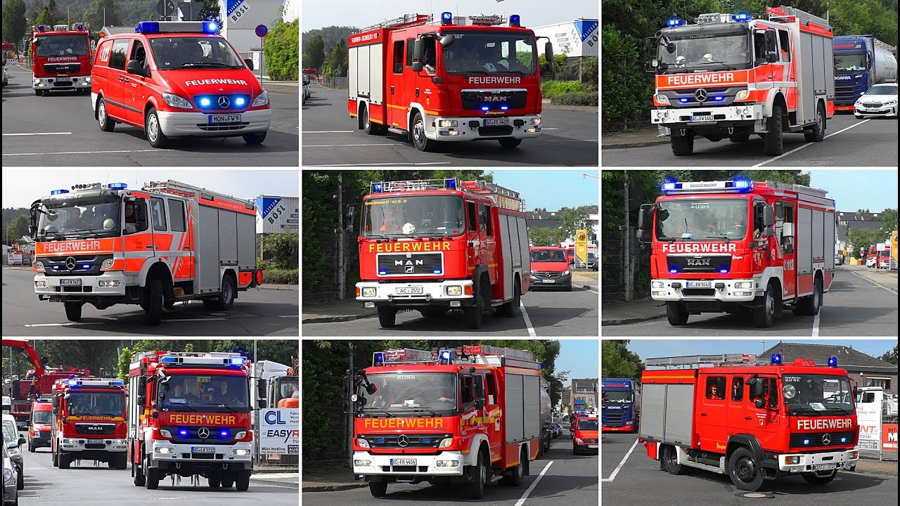 [Realeinsatz bei Großübung 🚨🚒] ● EINSATZFAHRTEN aller Feuerwehren aus der STÄDTEREGION AACHEN 🔥🚒