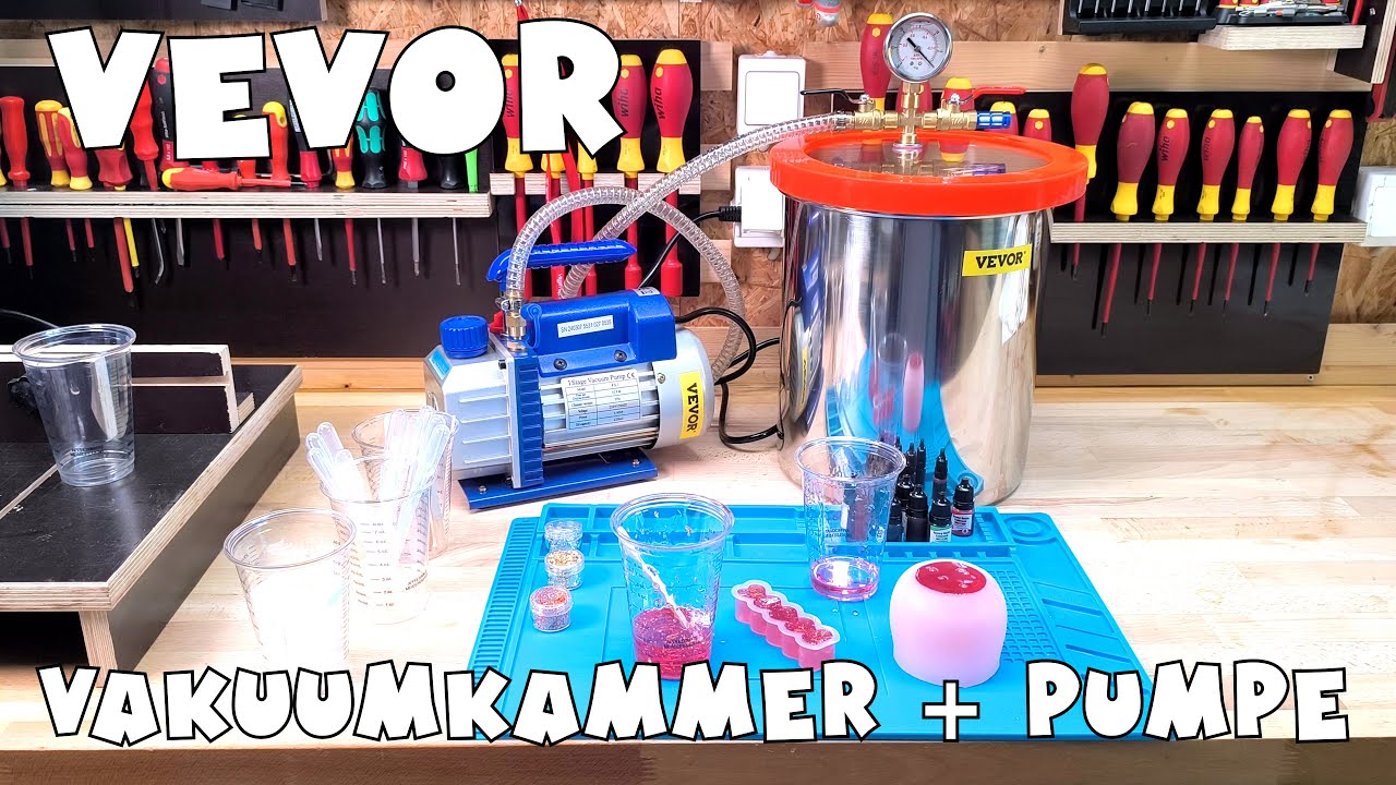 VEVOR 12 Liter Vakuumkammer Set mit Vakuumpumpe für Epoxidharz Resin Arbeiten